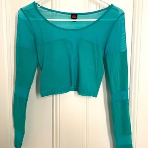 Teal Green Sheer Crop Top sexy